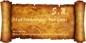 Staffenberger Mariann névjegykártya